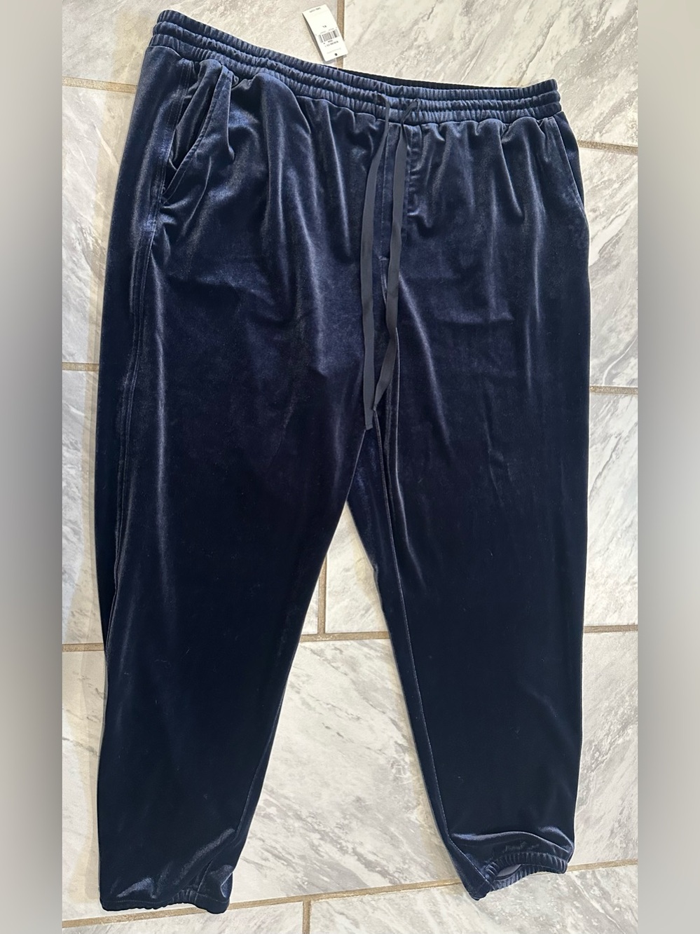 NWT Gap Womens Navy Blue Suede Sweatpants Size XL
